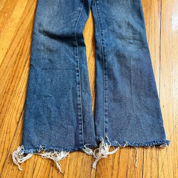 Madewell Jeans Womens 26 Cali Demi Boot Blue Denim Raw Hem - Picture 3 of 12
